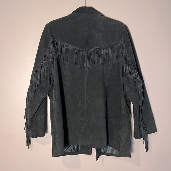 D&co black suede fringed jacket - Picture 2 of 4